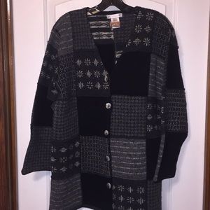 Cardigan gray v neck sweater